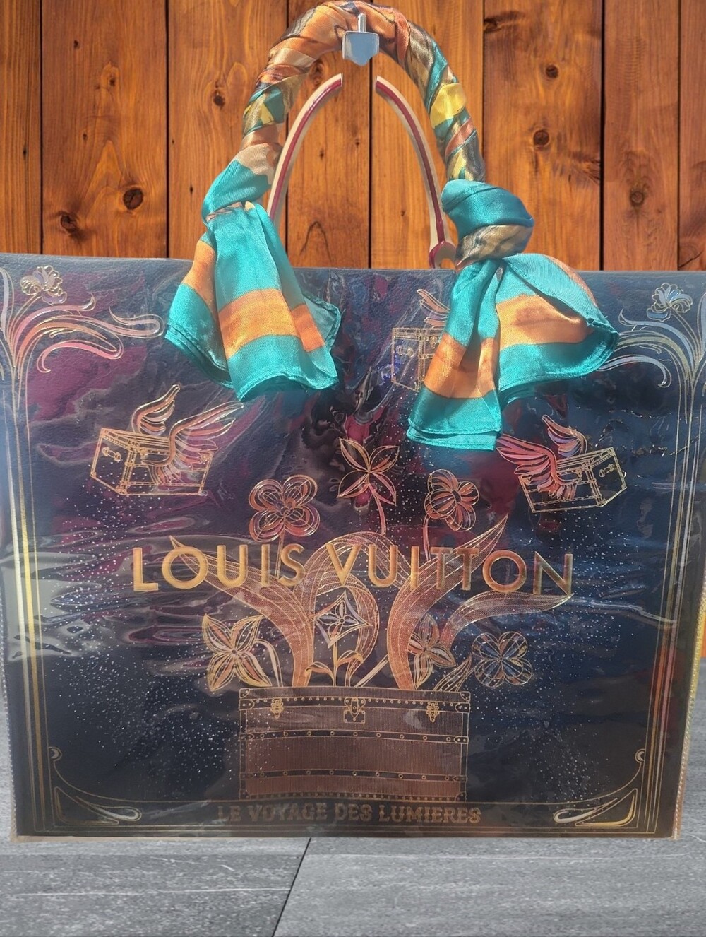 LV Le Voyage Des Lumières Tote with Turquoise Scarf - Picture 1 of 14